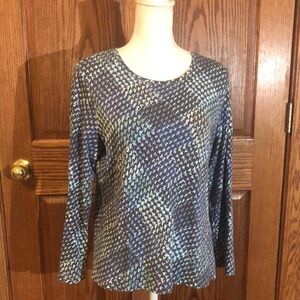 Studio Works Blue and Green long Sleeve Tee